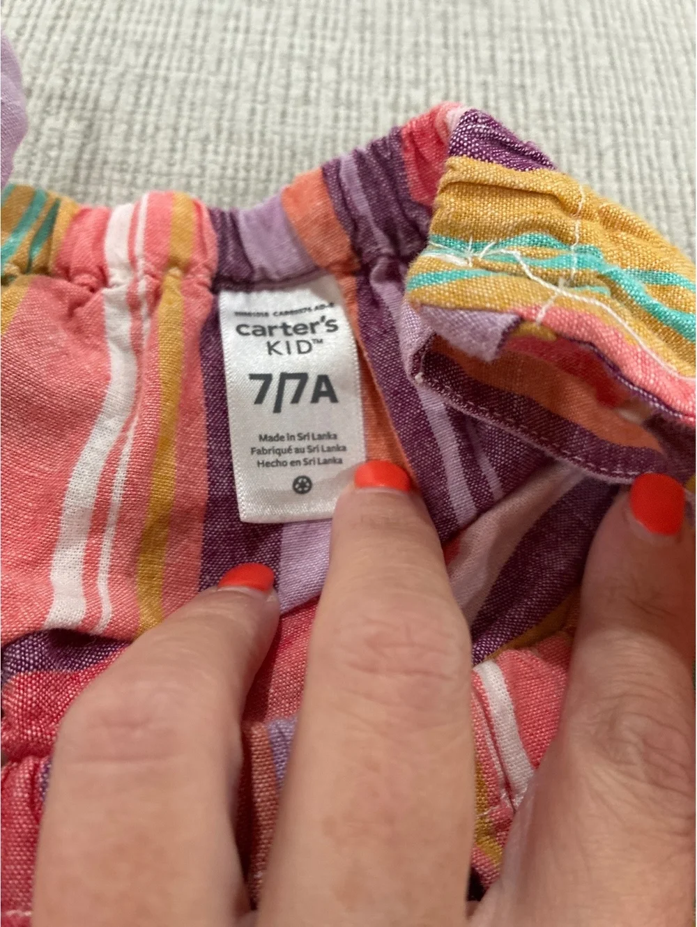 Carter's Kid Girls' Colorful Striped Summer Dress Size 7